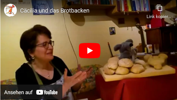 Cäcilia und das Brotbacken auf youtube