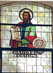 Glasfenster mit hl. Markus in der Pfarrkirche
