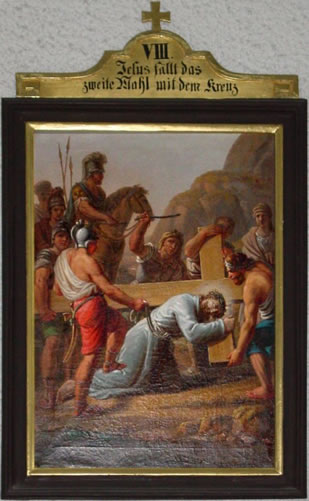 VIII. Jesus fällt das zweite Mahl mit dem Kreuz.