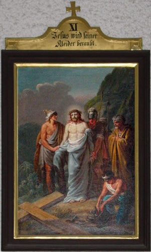 XI. Jesus wird seiner Kleider beraubt.